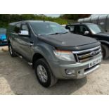 A SILVER 2013 FORD RANGER TWIN CAB, DIESEL ENGINE WITH 116000 MILES ON THE CLOCK, REGISTRATION