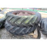 2 WHEELS AND TYRES 13.6-12-36 NO VAT