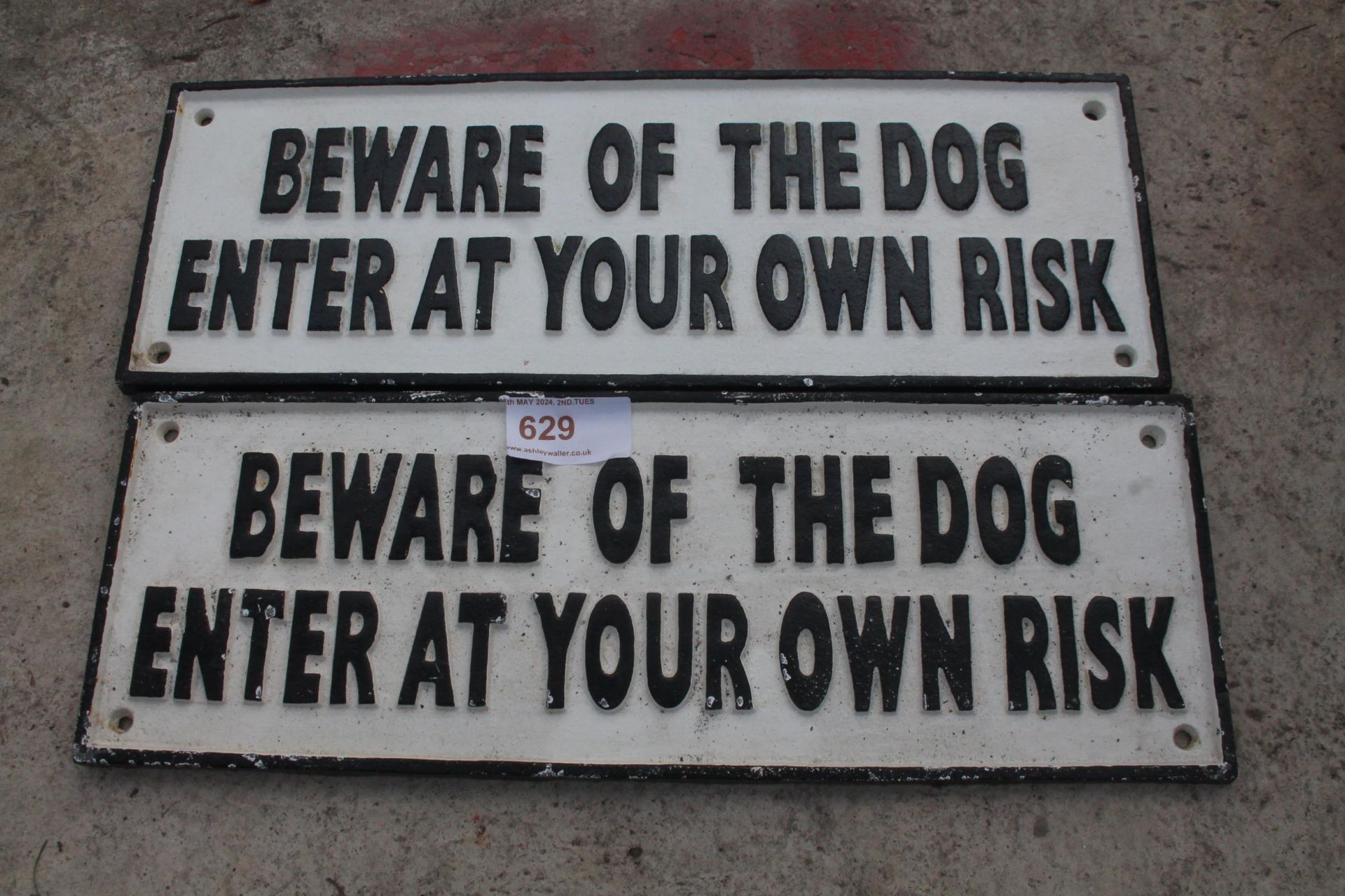 2 BEWARE OF THE DOG SIGN + VAT
