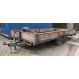 TWIN AXLE TRAILER 16' GOOD TYRES WORKING LIGHTS STEEL FLOOR + VAT