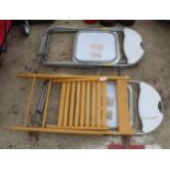 4 FOLD AWAY CHAIRS AND 6 FIRE EXTINGUISHERS IN WORKING ORDER NO VAT