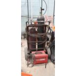 OXYGEN ACETYLENE CUTTING SET WITH TROLLEY IN WORKING ORDER + VAT