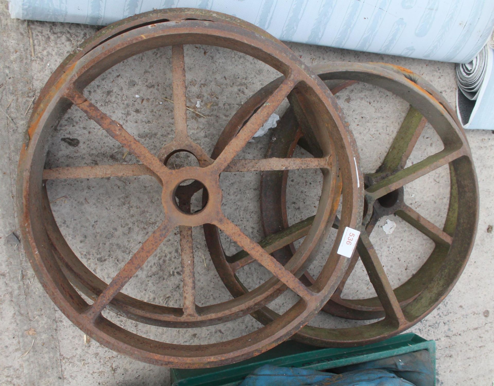 4 CAST IRON WHEELS NO VAT