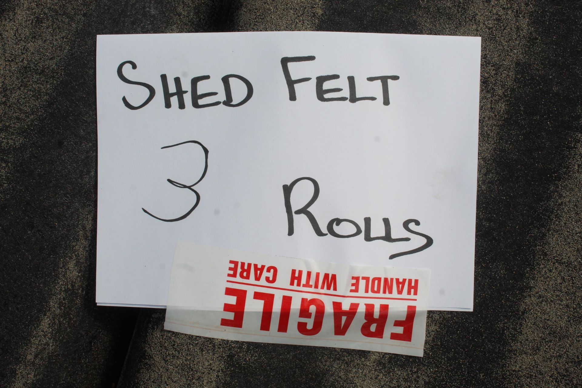 3 ROLLS OF SHED FELT NO VAT - Image 2 of 2