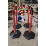 4 PEDESTRIAN ADJUSTABLE BARRIERS IN WORKING ORDER + VAT