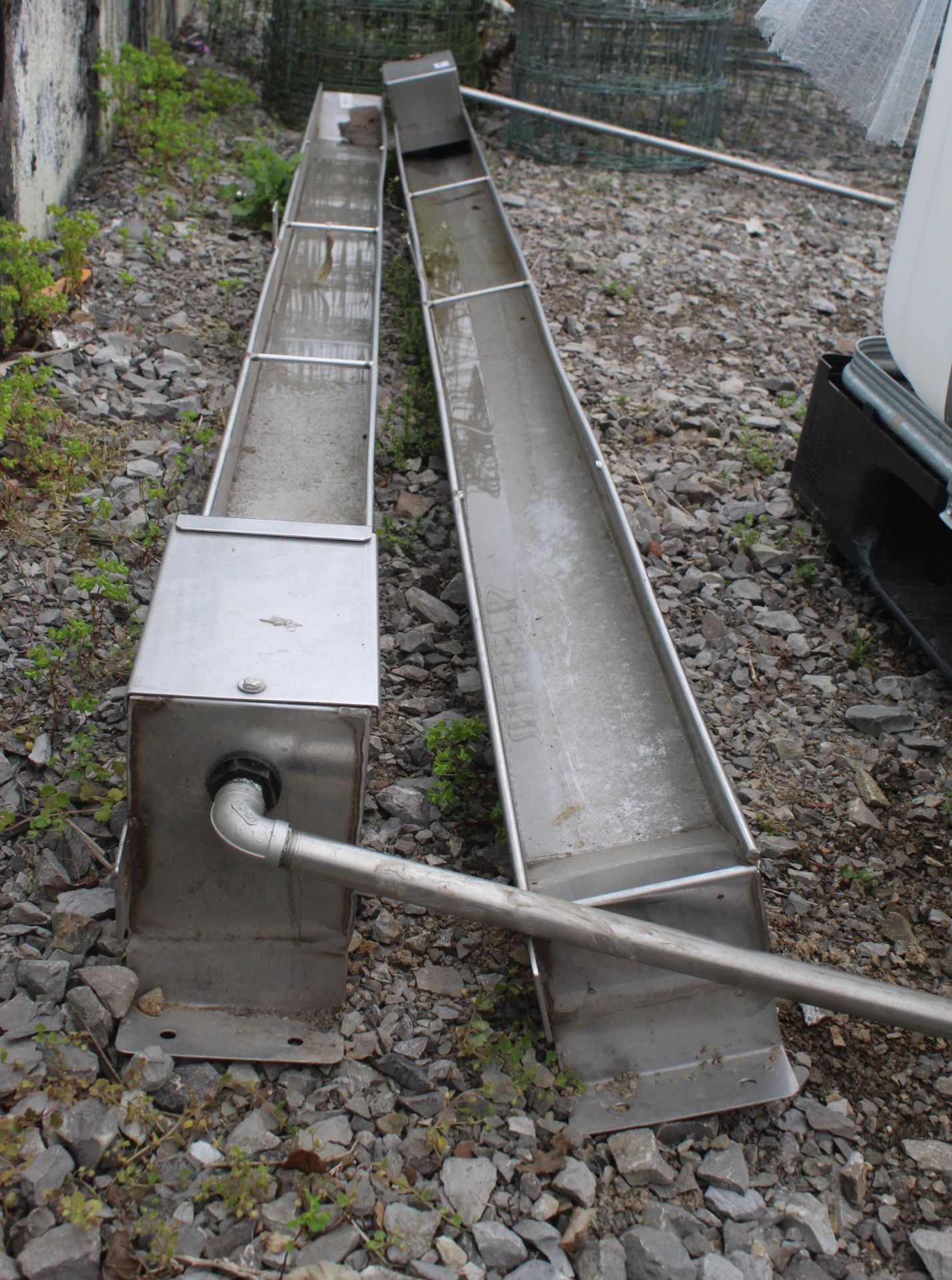 2 STAINLESS STEEL TROUGHS 8' X 5' X 4' NO VAT