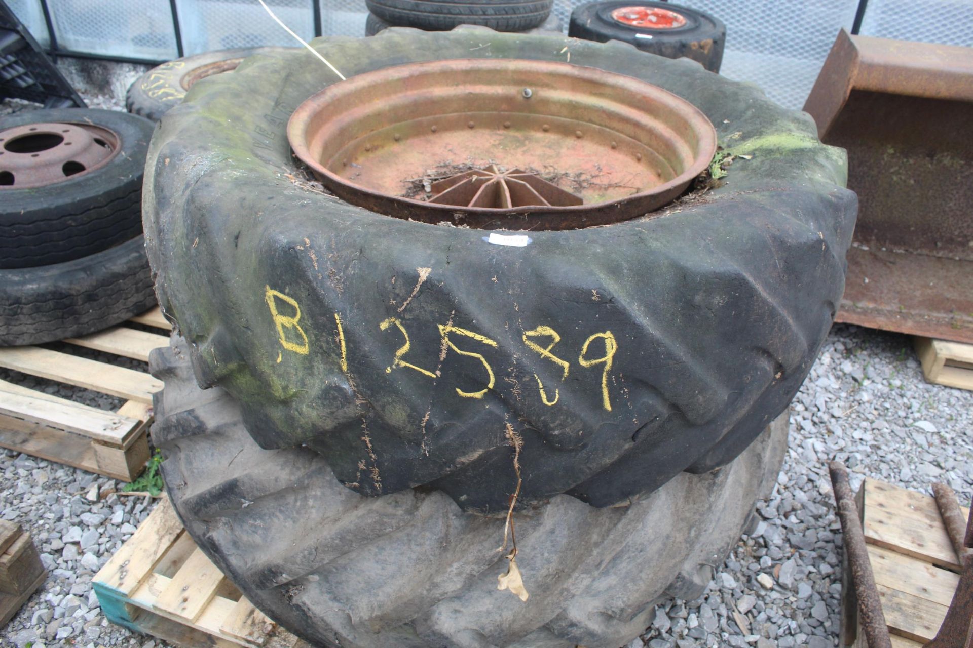 2 REAR TRACTOR WHEELS AND TYRES NO VAT - Image 2 of 2