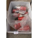 BOX OF RED 3 PHASE PLUGS + VAT