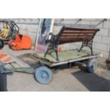 LORRY 4 WHEEL AND GARDEN BENCH NO VAT