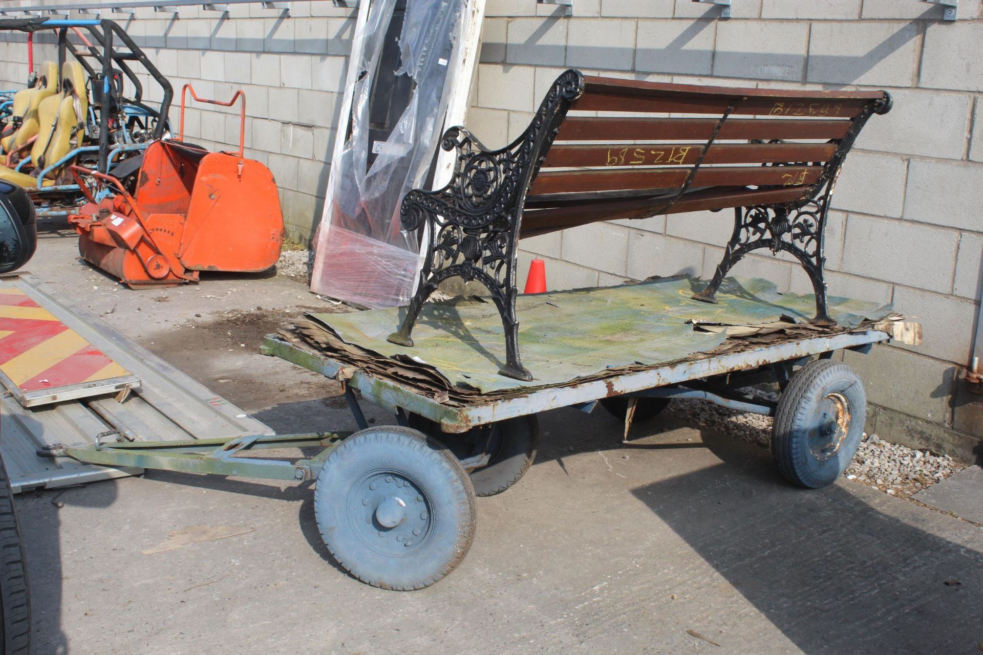 LORRY 4 WHEEL AND GARDEN BENCH NO VAT