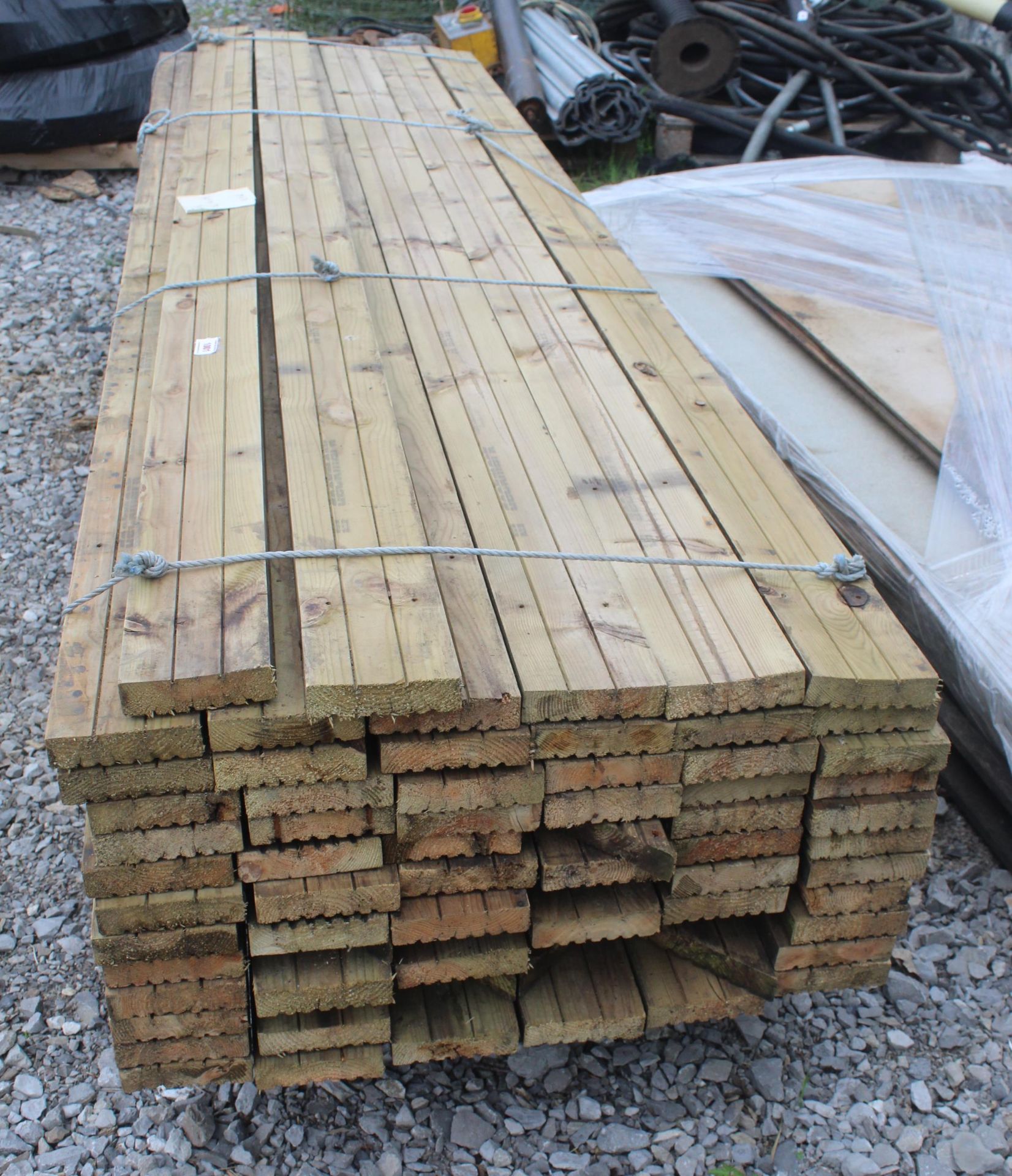 70 PIECES OF DECKING 9' LONG 4 3/4 WIDE NO VAT