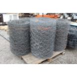 4 ROLLS OF WIRE NETTING 36" HIGH X 1 1/4" MESH AND 2 ROLLS 30" HIGH NO VAT