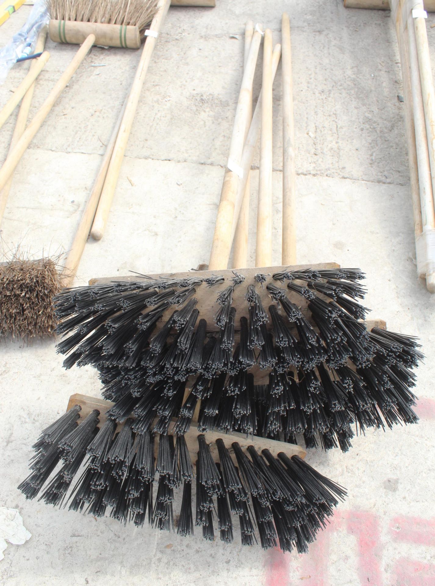 5 BLACK YARD BRUSHES NO VAT