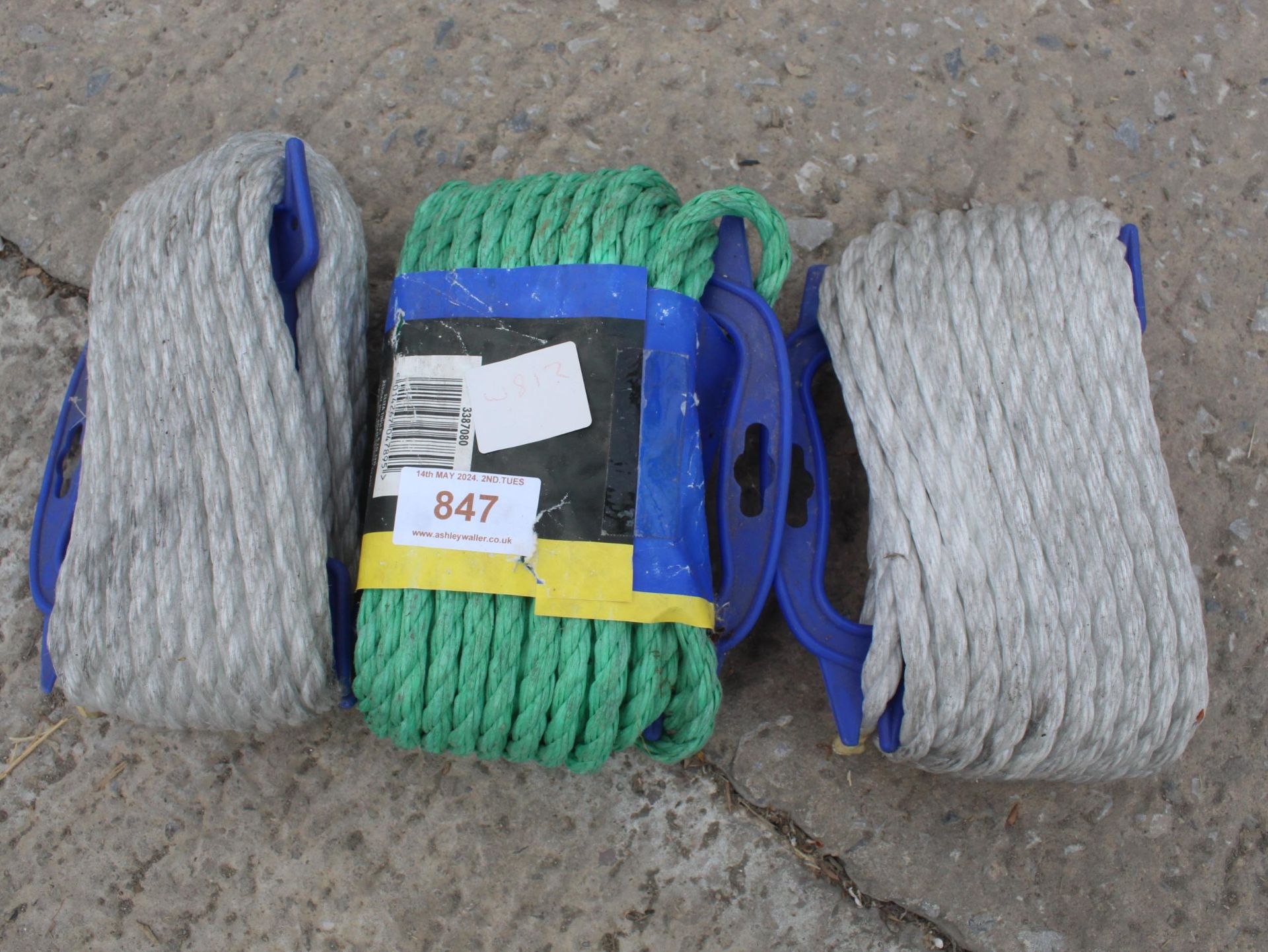 3 REELS OF ROPE NO VAT