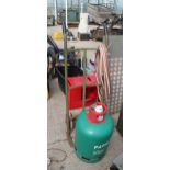 HEAVY DUTY BARROW AND 13KG PATIO GAS BOTTLE IN WORKING ORDER NO VAT