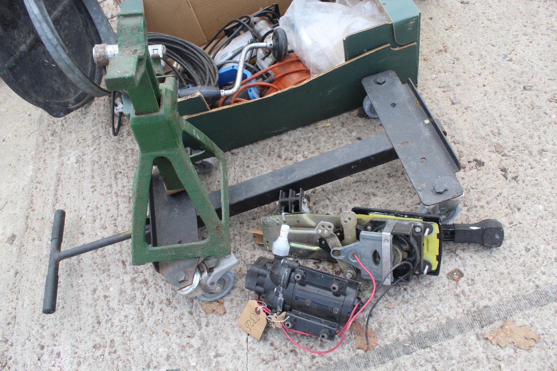 ELECTRIC TOOLS, METAL BIN, MORSE CABLE BOAT CONTROL, SUREFLOW PUMP AND CREEPER NO VAT - Image 3 of 3