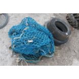 2 CRANE SAFETY NETS AND 2 TRAILER TYRES + VAT