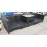 LARGE RATTAN SEAT AND TABLE NO VAT