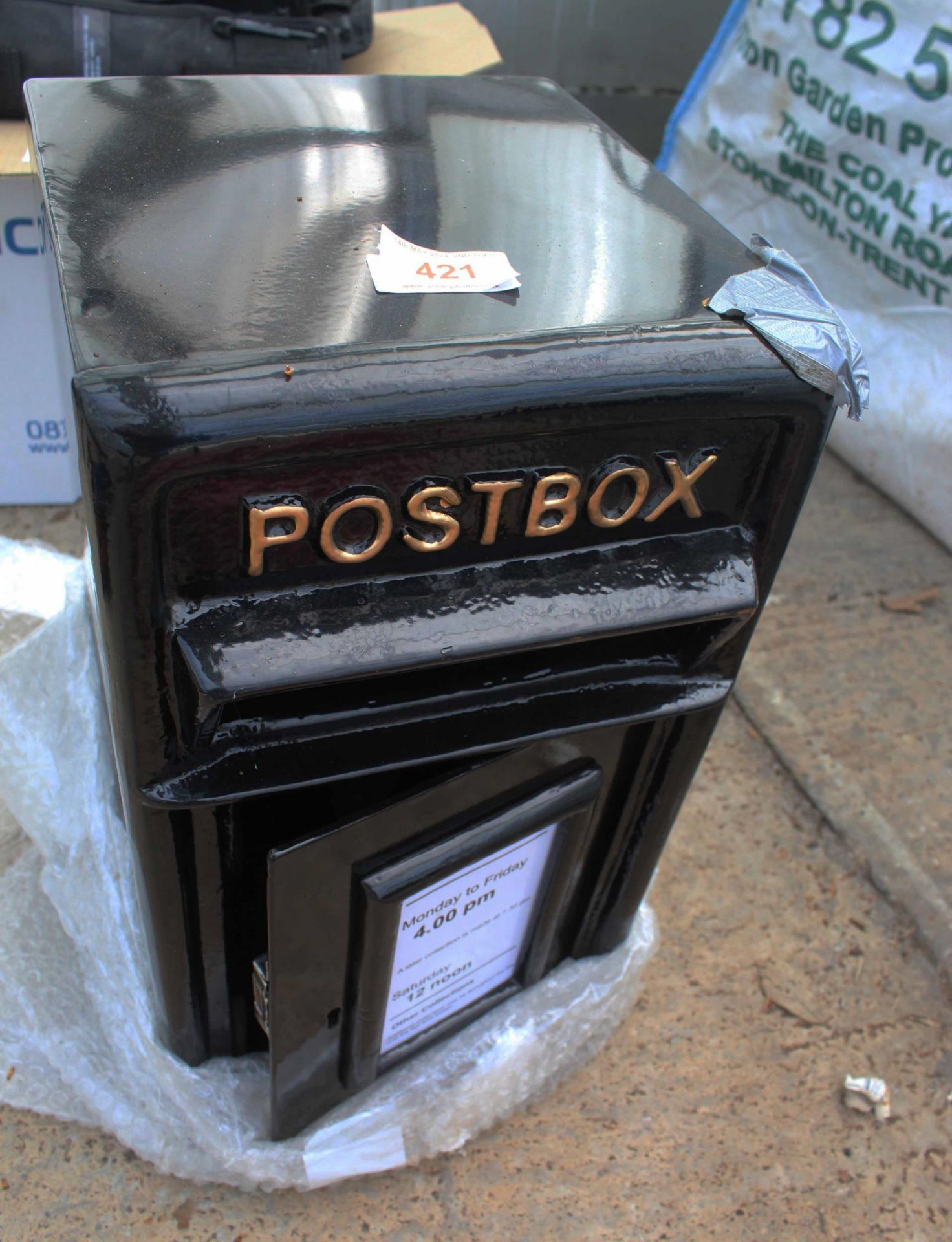 CAST IRON POST BOX BLACK + VAT