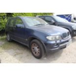 A BLUE 2004 BMW X5 AUTOMATIC, PETROL AND LPG CONVERSION, MOT EXPIRES ON 01/12/2024, REGISTRATION