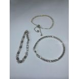 THREE SILVER BRACELETS