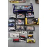 VARIOUS BOXED MOTOR VEHICLES AND VANS ETC. TO INCLUDE A DIECAST VOLVO DIGGER 1:87 SCALE