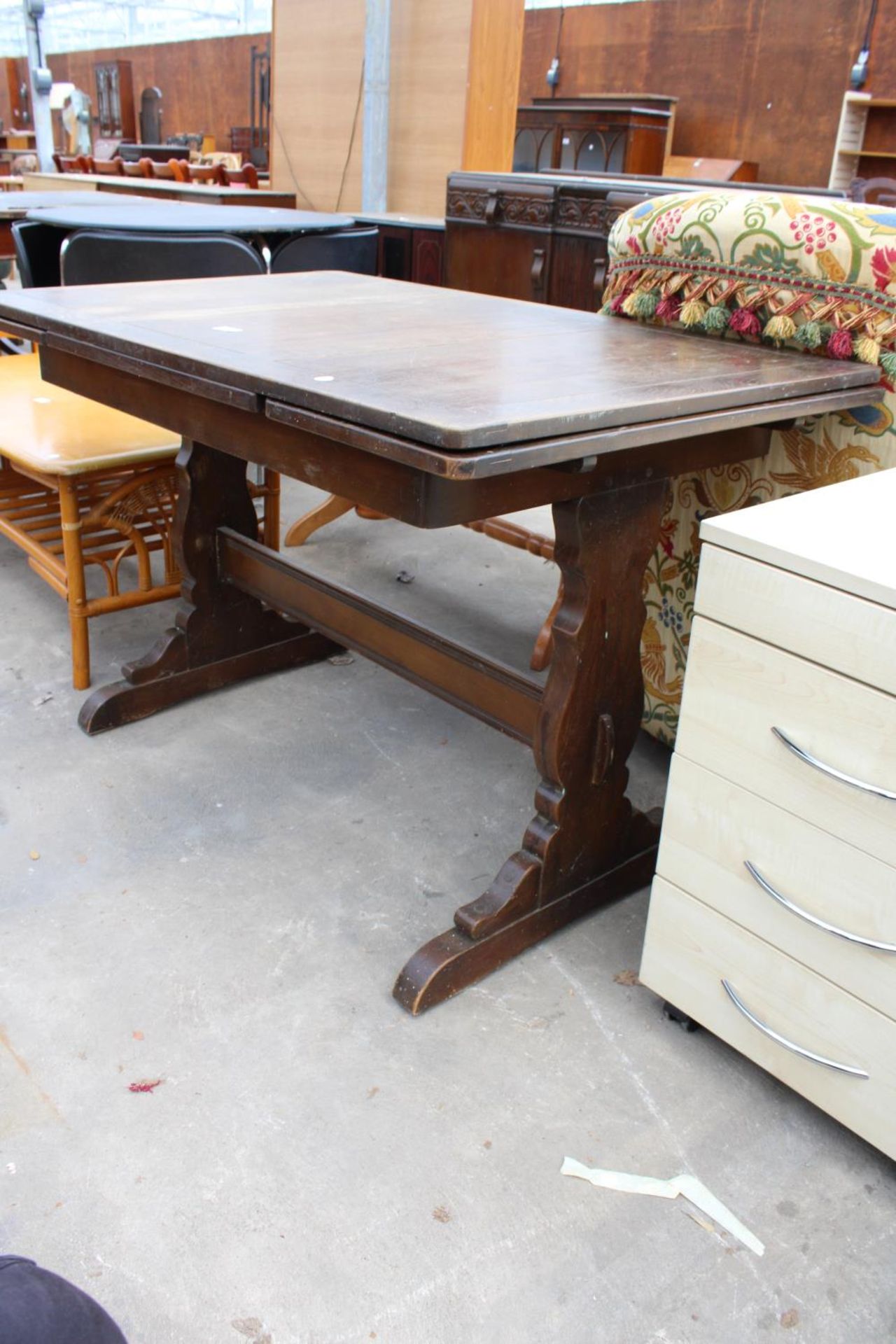 A MID 20TH CENTURY ERCOL BLUE LABEL DRAW-LEAF DINING TABLE - Image 2 of 2