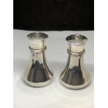 TWO HALLAMRKED BIRMINGHAM SILVER PEPPER POTS GROSS WEIGHT 47 GRAMS