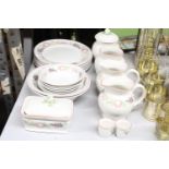 A QUANTITY OF BOOTS & CO, 'ORCHARD' DINNERWARE TO INCLUDE PLATES, BOWLS, JUGS, STORAGE JARS, A