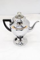 AN ART DECO STYLE, SILVER PLATED COFFEE PERCULATOR