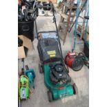 A POWER BASE PETROL LAWN MOWER WITH GRASS BOX