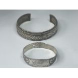 TWO SILVER BANGLES