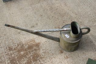 A LONG SPOUTED GALVANISED WATERING CAN