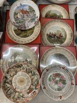 A MIXED LOT OF CABINET PLATES TO INCLUDE ROYAL WORCESTER SPODE, FRANKLIN MINT, WEDGWOOD ETC