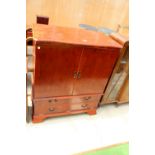 A YEW WOOD TV CABINET