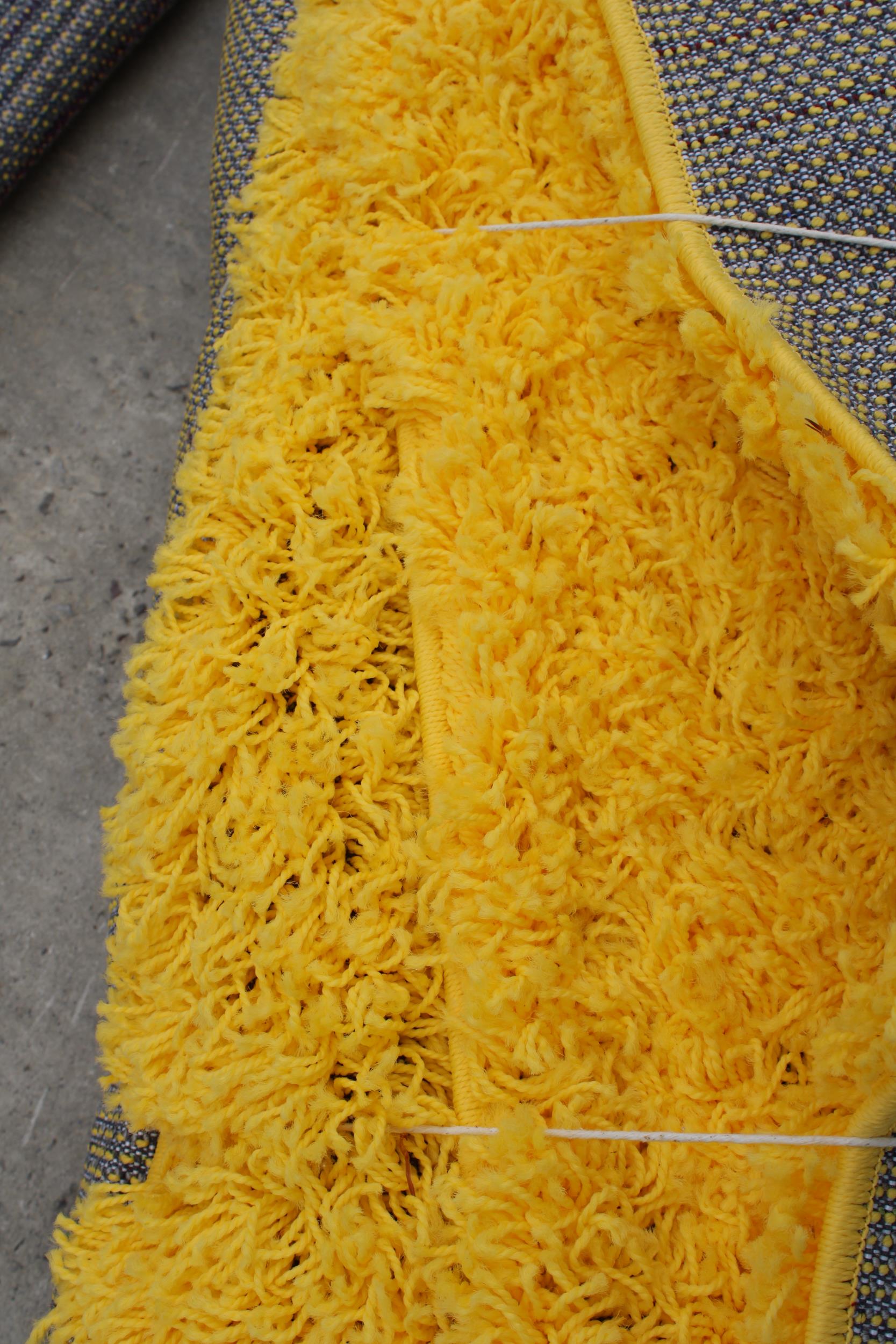 A BELIEVED AS NEW MADE IN TURKEY YELLOW SHAGGY RUG - Image 2 of 2
