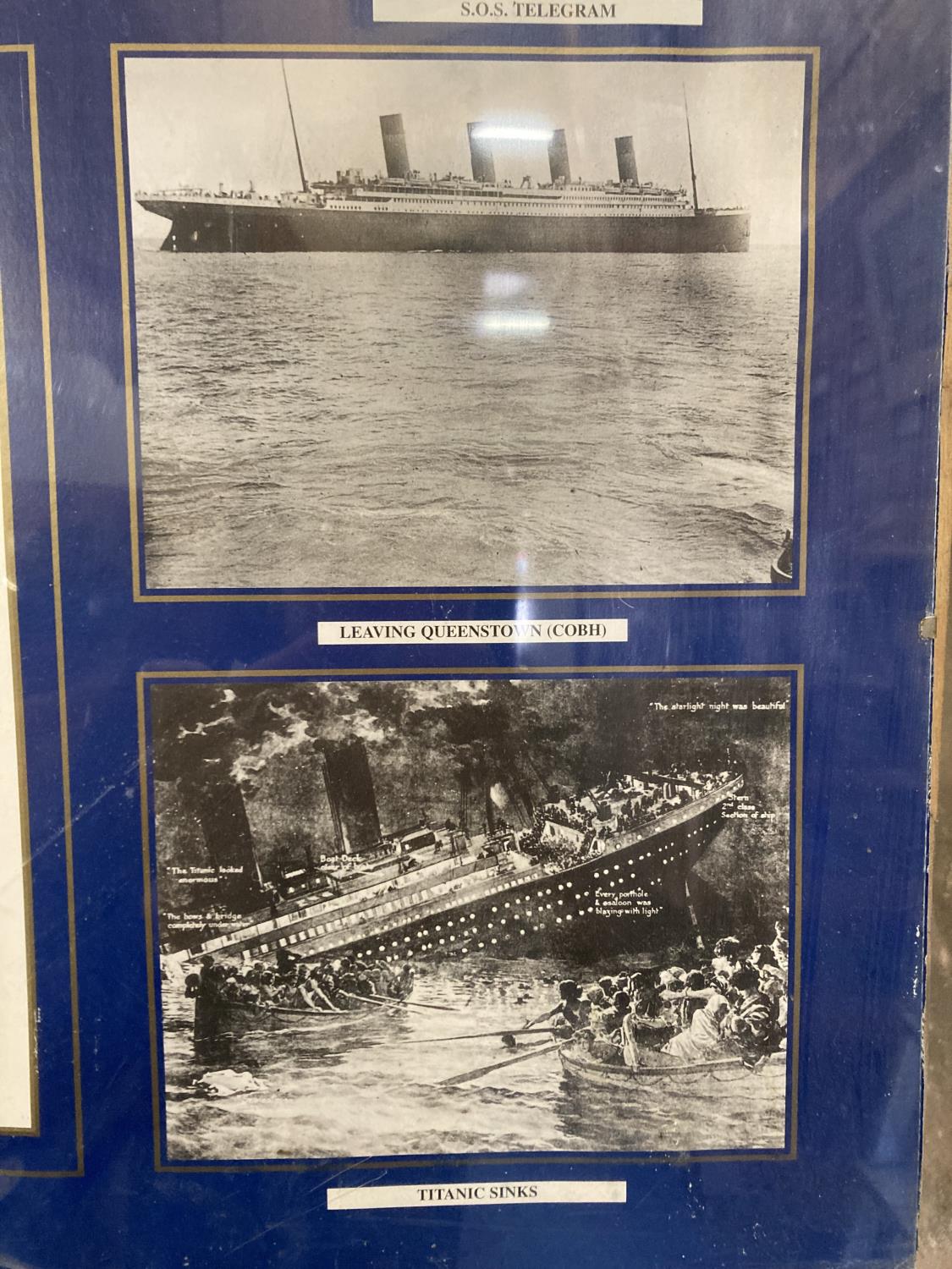 A PERSPEX FRAMED, RMS TITANIC, NEWS FOOTAGE, PHOTOS AND INFORMATION PRINT, 60CM X 80CM - Image 3 of 4