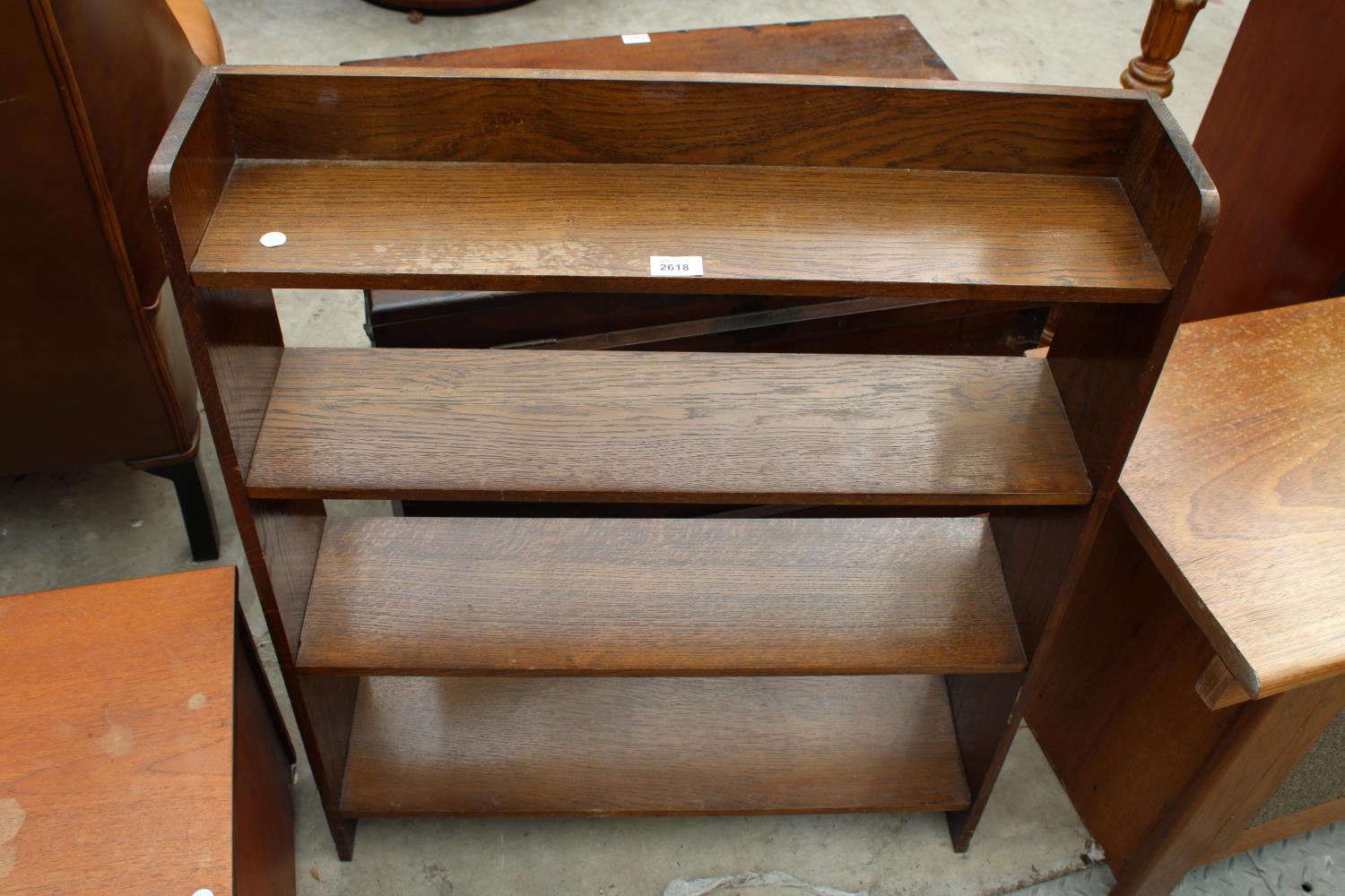 A MID 20TH CENTURY FOUR TIER OPEN BOOKCASE, 30" WIDE