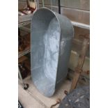 A GALVANISED TIN BATH/PLANTER (L:120CM)