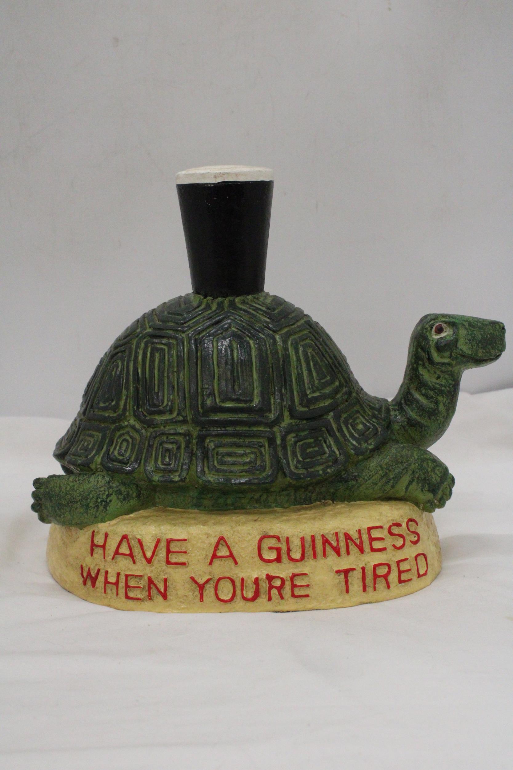 A LARGE, GUINNESS, RESIN TORTOISE, ADVERTISING FIGURE, HEIGHT 25CM, LENGTH 28CM - Image 2 of 4