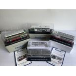 FOUR BOXED STOBART VEHICLES TO INCLUDE TWO COACHES (WITH COA) AND TWO HORSE BOXES