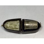 A HALLMARKED BIRMINGHAM SILVER THIMBLE IN ORIGINAL PRESENTATION BOX FROM J PARKER MILL STREET