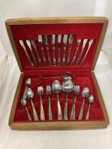 A CANTEEN OF CUTLERY IN AN OAK CASE