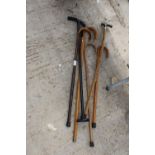 SIX VARIOUS WALKING STICKS