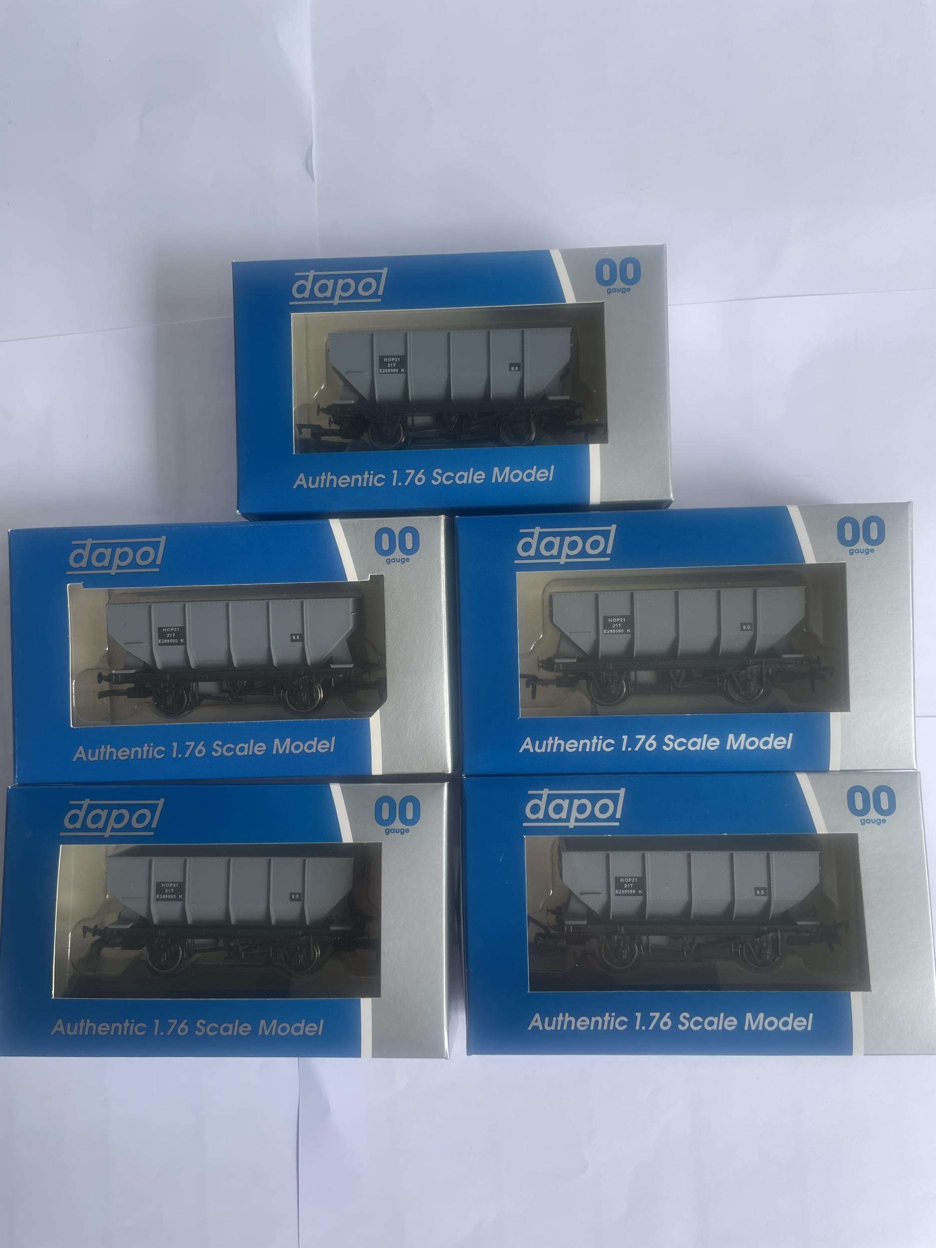 FIVE BOXED DAPOL 00 GAUGE BR HOPPERS