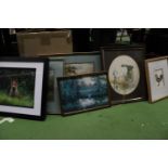 SIX PASTORAL AND ANIMAL FRAMED PRINTS