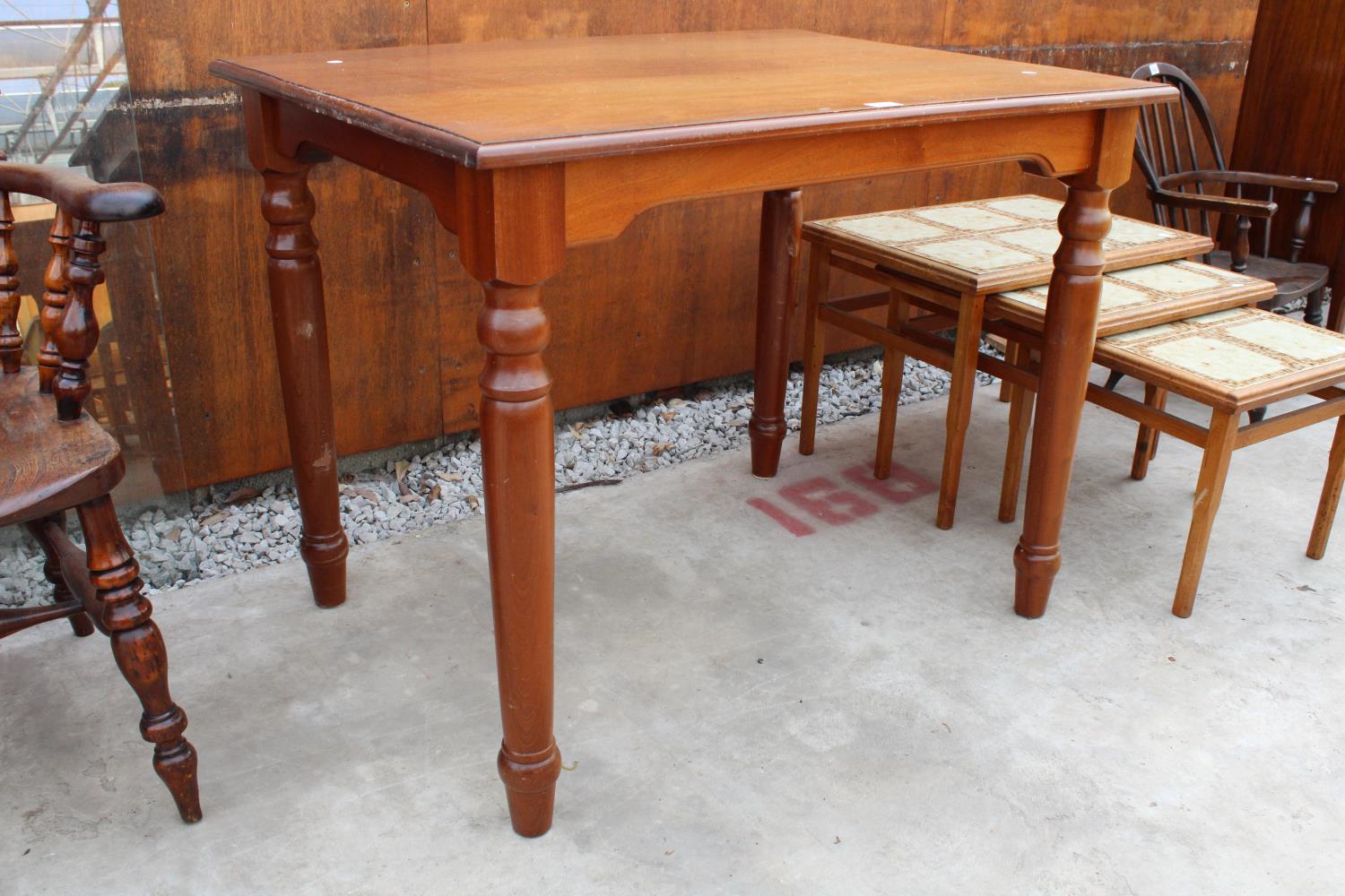 A VICTORIAN STYLE KITCHEN TABLE - 39 X 29 INCH - Image 2 of 2