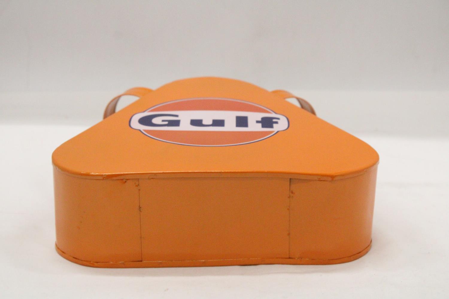 A ORANGE "GULF" OIL CAN - Image 5 of 5