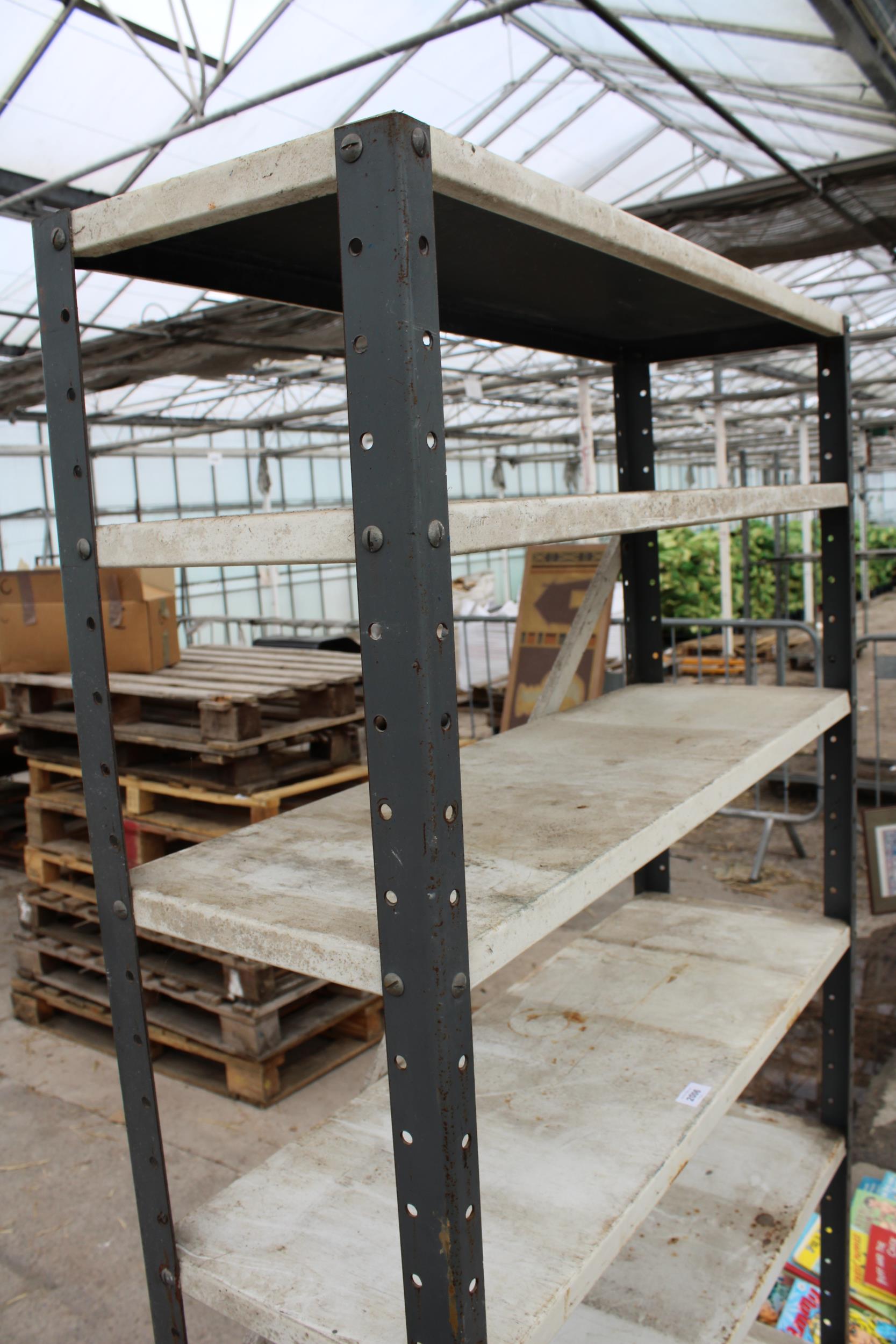 A FIVE TIER METAL WORKSHOP SHELVING UNIT - Image 5 of 6