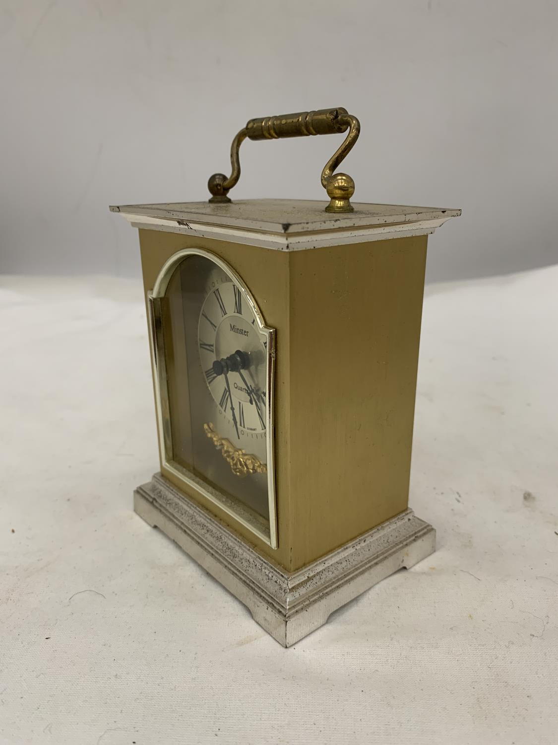 TWO BRASS MANTLE CLOCKS - Image 3 of 7